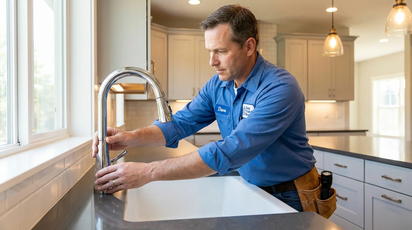 Kitchen faucet installation by Johns Plumbing LLC in Sidney
